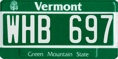 VT license plate WHB697