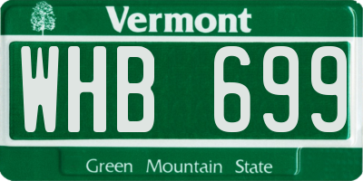 VT license plate WHB699