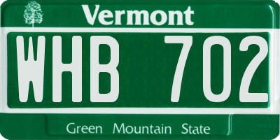 VT license plate WHB702