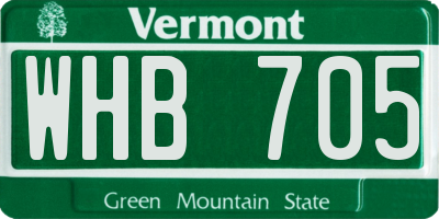 VT license plate WHB705