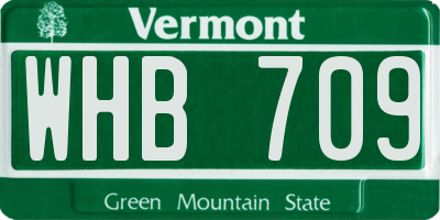 VT license plate WHB709