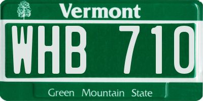 VT license plate WHB710