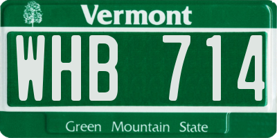 VT license plate WHB714