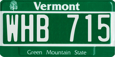 VT license plate WHB715