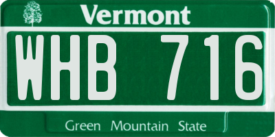 VT license plate WHB716