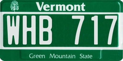 VT license plate WHB717