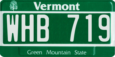 VT license plate WHB719