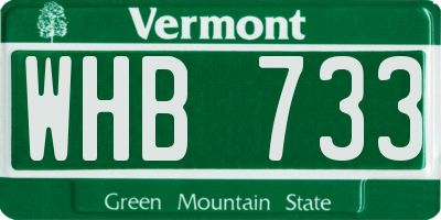 VT license plate WHB733