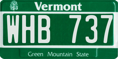 VT license plate WHB737