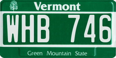 VT license plate WHB746