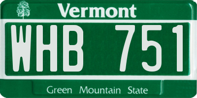 VT license plate WHB751