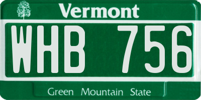 VT license plate WHB756