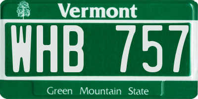 VT license plate WHB757
