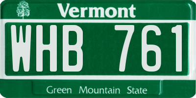 VT license plate WHB761