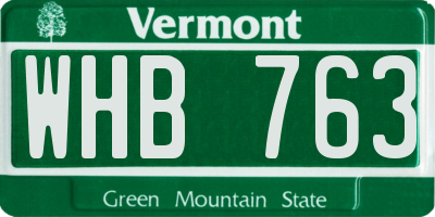 VT license plate WHB763