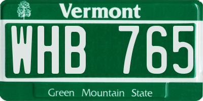 VT license plate WHB765
