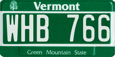 VT license plate WHB766