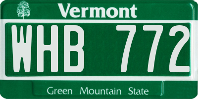 VT license plate WHB772