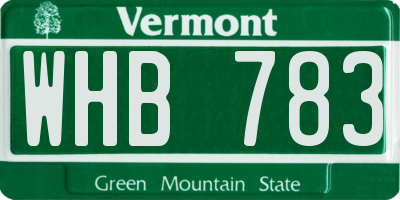 VT license plate WHB783