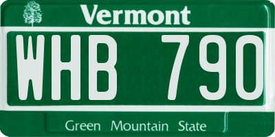 VT license plate WHB790