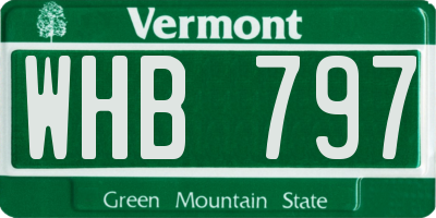 VT license plate WHB797