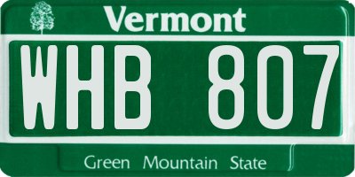 VT license plate WHB807