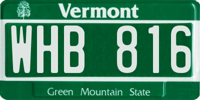 VT license plate WHB816