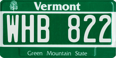 VT license plate WHB822