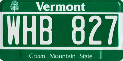 VT license plate WHB827