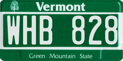 VT license plate WHB828