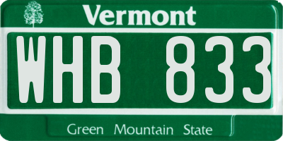 VT license plate WHB833