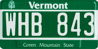 VT license plate WHB843