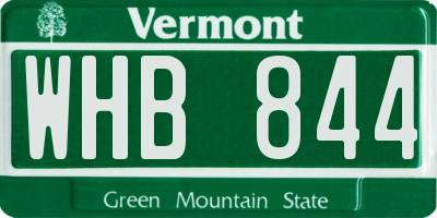 VT license plate WHB844