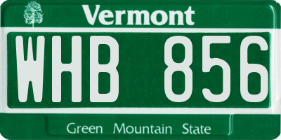 VT license plate WHB856