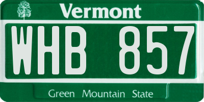 VT license plate WHB857