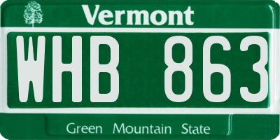 VT license plate WHB863