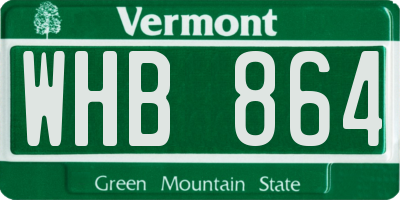 VT license plate WHB864