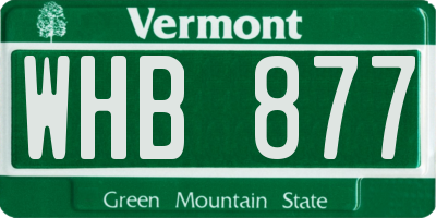 VT license plate WHB877
