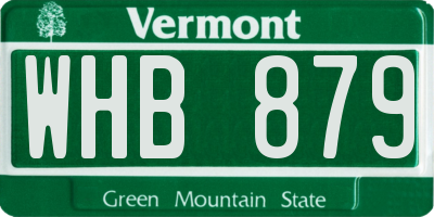 VT license plate WHB879