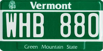 VT license plate WHB880
