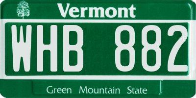 VT license plate WHB882