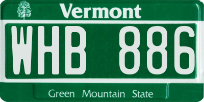 VT license plate WHB886