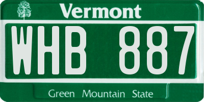 VT license plate WHB887