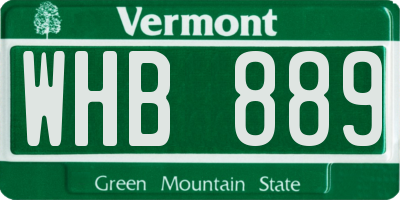 VT license plate WHB889