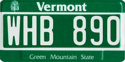 VT license plate WHB890