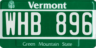 VT license plate WHB896
