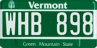 VT license plate WHB898