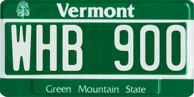 VT license plate WHB900