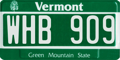 VT license plate WHB909
