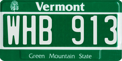 VT license plate WHB913